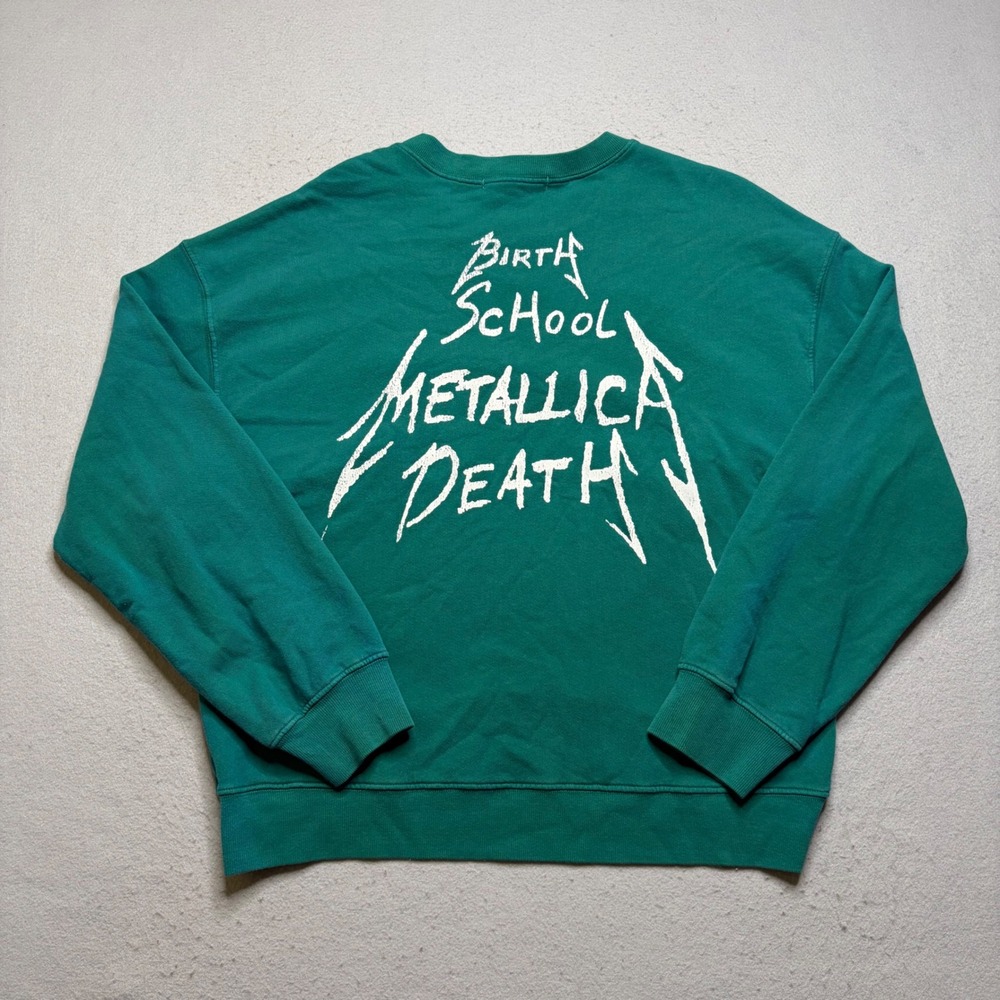 Daydreamer Metallica Sweatshirt Women M Green Birth School Metallica Death NWT - Picture 4 of 14